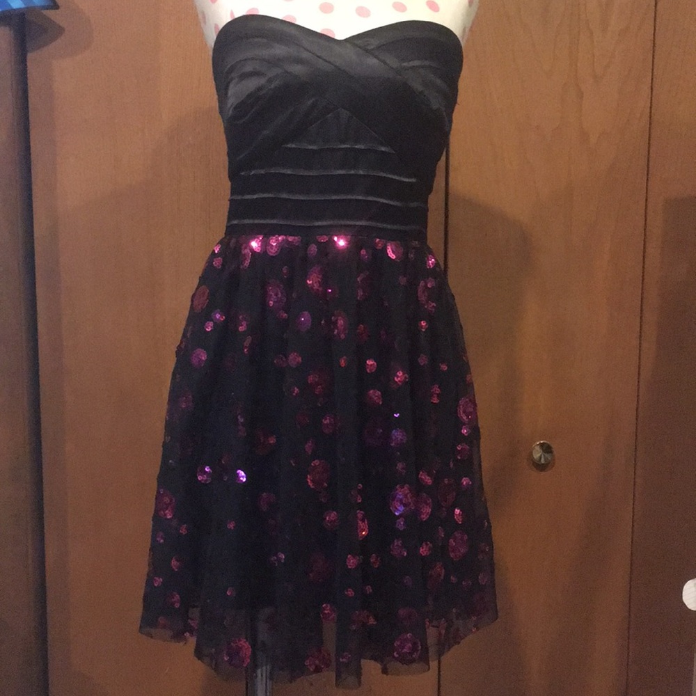 Black and pink sequin dress prom vintage y2k